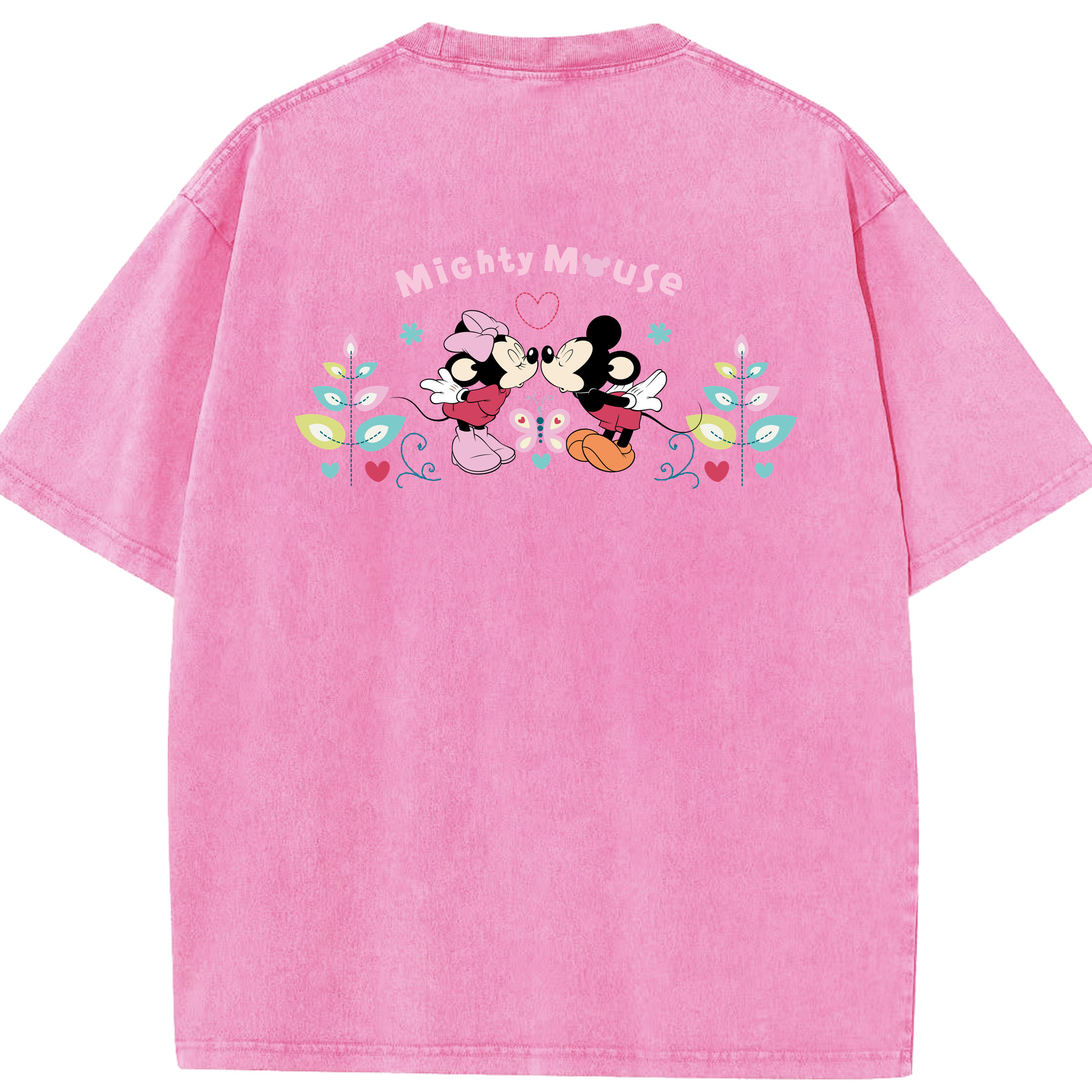 （画像用） ミッキーマウス Mickey Mouse 綿100% ヴィンテージ風 半袖Tシャツ（背面プリント）